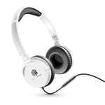 Music Sound, Casque Fil Basic, Casque Supra-auriculaire Bandeau Repliable avec Câble Anti-nœuds 1,2 m et Micro intégré - Connecteur Jack 3.5 mm - Couleur Blanc MUSICSOUNDFULLCW