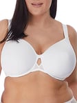 Elomi Women's Plus Size Charley T-Shirt Seamless Breathable Spacer Underwire Bra, White, 38E
