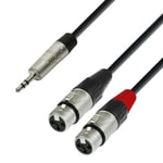 Adam Hall Cables 4 STAR YWFF 0300 - Câble Audio REAN Mini-Jack 3,5 mm stéréo vers 2 x XLR femelle 3 m