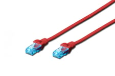 CAT 5e U-UTP patch cord, PVC AWG 26/7, length 0.5 m, red
