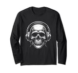 Skull with Headphones Long Sleeve T-Shirt