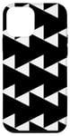 Coque pour iPhone 12 mini White Black Lines of Zigzag Triangles Vintage Pattern