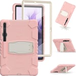 Samsung Galaxy Tab S8 Plus-deksel med blyantholder - Sakura Pink