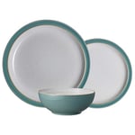 Denby - Elements Fern Green Dinner Set For 4 - 12 Piece Ceramic Tableware Set - Dishwasher Microwave Safe Crockery Set - 4 x Dinner Plates, 4 x Medium Plates, 4 x Cereal Bowls