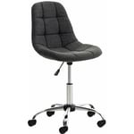 Tabouret chaise de bureau pivotante hauteur réglable tissu gris