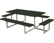 Picknickbord PLUS Basic 2 påbyggnader trä/stål 260cm grön