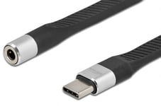 Delock USB-C til Fladt Minijack kabel - 10 cm