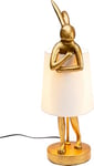 KARE Design Table Lamp Animal Rabbit, Gold and White, Shade Linen, Bar Steel, Bedside Lamp, Elegant Lighting, Room Decor, Bedroom, Living Room, Bulb not Included, 50x17x20 cm