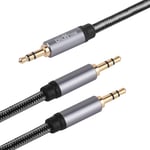 picK-me TRS 3.5mm male-to-dual TRS 3.5mm male stereo and auxiliary audio cable for speakers, cars, smartphones, MP3, multi-function headphones, PC, tablet