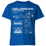 Back To The Future Delorean Schematic Kids' T-Shirt - Blue - 3-4 Years - Blue