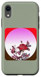 Coque pour iPhone XR Rose Magenta Rouge Violet Floral Fleurs Bouton de Rose Pleine Couleur