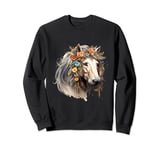 Floral Wild Horse Country Horse Riding Sweatshirt