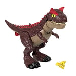 Imaginext Jurassic World Dinosaur Toy Spike Strike Carnotaurus 11-Inch Tall Figure with Baby Raptor for Ages 3+ Years, HML42