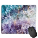 Turquoise Purple Quartz Crystal Gaming Mouse Pad Non-slip Rubber base Durable Stitched Edges Mousepads Compatible with Laser and Optical Mice for Gaming Office Working