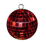 Boule à facettes rouge 5 cm - Décoration de fête - disco de Noël (10 cm)