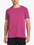 Under Armour Seamless Grid Short Sleeve T-Shirt, Astro Pink/Black