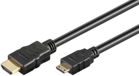 Goobay Höghastighets HDMI™-kabel med Ethernet (mini) HDMI™-kontakt (typ A) > HDMI™-minikontakt (typ C)