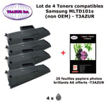 4 Toners génériques Samsung MLT-D101S /ELS pour Samsung ML 2160 2164 2165 2165W 2168w SF760P imprimante+20f A6 brillantes-T3AZUR