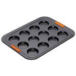Le Creuset Non-Stick Carbon Steel Bakeware 12 Cup Bun Tray, Black