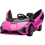 Homcom - Voiture électrique enfant de sport supercar 12 v - v. max. 5 Km/h effets sonores + lumineux rose - Rose
