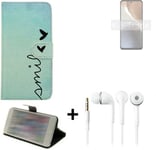 For Motorola Moto G32 protective case + EARPHONES cover bag wallet flipstyle Cas
