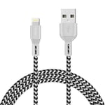 iSOUL Lightning iPhone Charger Cable, 1M 3.3ft Braided USB Cord for iPhone 14/13/12/11/Pro/XS/Max/XR/X/10/8/7/6s Plus, iPad Air/Pro/Mini, iPod [Ultra Fast Sync & Charging]