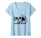 Womens Don't Look back Grim reaper Rear view mirror Death Aesthetic V-Neck T-Shirt