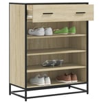 Skoskåp sonoma-ek 75x38x97,5 cm konstruerat trä och metall