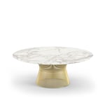 Knoll - Platner Coffee Table - 18k guld, Ø 107 cm, skiva i vit Calacatta marmor - Guld - Soffbord - Metall/Sten