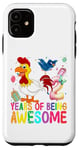 Coque pour iPhone 11 Poulet de 2 ans pour 2ème anniversaire fille poulet fête