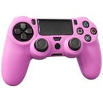 Assecure pro soft silicone skin grip protective cover for Sony PS4 controller rubber bumper case with ribbed handle grip [Playstation 4] (Pink)