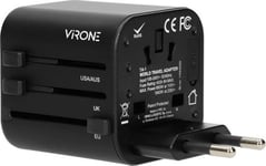 Orno Goworld Universal Reseadapter För Mer Än 200 Länder Över Hela Världen, 100-240V, 8A,Ta-1