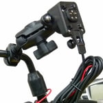 Extended Hardwire Powered Bike Moped Scooter Mirror Mount fits TiGRA BIKECONSOLE
