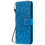 KKEIKO Galaxy Note 10 Lite Case, Galaxy Note 10 Lite Flip Leather Wallet Case Notebook Style, Sun Flower Design Shockproof Cover for Samsung Galaxy Note 10 Lite - Blue