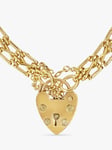 Milton & Humble Jewellery Second Hand 9ct Yellow Gold Heart Lock Chain Bracelet