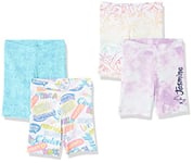 Amazon Essentials Disney | Marvel | Star Wars | Frozen | Princess Girls' Bike Shorts (Previously Spotted Zebra), Pack of 4, Princess/Scribble, 6-7 Years