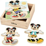 WOOMAX Disney Puzzle en Bois Costumes 19 pièces-12,5 x 14 cm-Mickey, 48723, Multicolore, Trajes