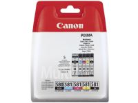 Canon PGI-580 PGBK/CLI-581 CMYBK Multipack - 5-pack - svart, gul, cyan, magenta - original - blister - bläcktank - för PIXMA TS6251, TS6350, TS6351, TS705, TS8252, TS8350, TS8351, TS8352, TS9550, TS9551