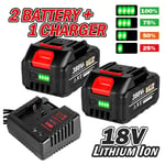 Batterie de Remplacement Pour outil électrique sans fil 18V Batterie lithium 388vf avec indicateur led et chargeur - 2 Pack