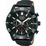 Brand New Mens Pulsar Black Ion Plated Chrono Watch 100m W/Proof Rp £165