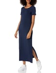 Amazon Essentials Women's Jersey Standard-Fit Short-Sleeve Crewneck Side Slit Maxi Dress (Previously Daily Ritual), Navy, XXL