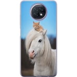 Xiaomi Redmi Note 9T Transparent Mobilskal Katt och Häst