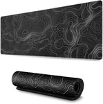 Large Mouse Pad Mat（11.8x31.5 in Extended Gaming Mouse Pad with Non-Slip Rubber Base,Background Topographic Map Lines Contour Geographic for Gaming Office Laptop Computer Men Women