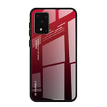 HAOYE Case Suitable for Samsung Galaxy S10 Lite/A91 Case, Gradient Color Scratch Proof Tempered Glass Back Cover + Slim Thin Fit with Silicone TPU Border Case(5)