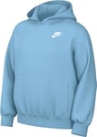 Nike Unisex Kids Top Sportswear Club Fleece, Aquarius Blue/White, FD3001-407, L+