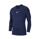 Nike - Park First Layer Top - Pull À Manches Longues Homme, Bleu (Minuit Marine / Blanc), S