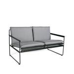 SMD Design Slow 2-seters sofa Stoff sunbrella grå, sort stålstativ