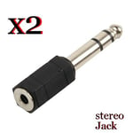 2× 3.5mm to 6.35mm Stereo Headphone Adaptor Jack