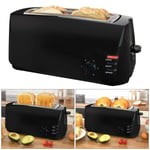 1400W BLACK 4-SLICE WIDE SLOT COOL TOUCH TOASTER VARIABLE BROWNING CONTROL