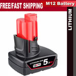 For Milwaukee M12 LI-ION XC 5.5Ah High Capacity Battery 12V 48-11-2402 M12B5